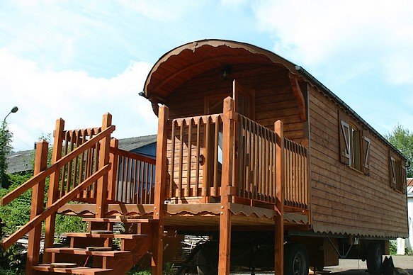 Roulotte près de Bruges en Belgique.