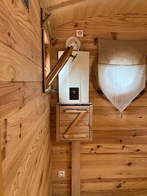 Chauffe bain de la roulotte Belgique près de Genappe.