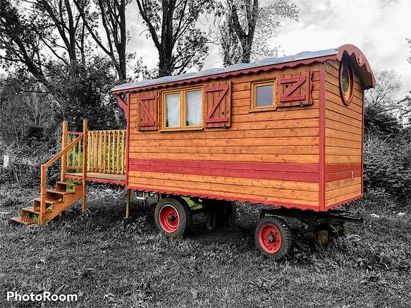 Roulotte dortoire pour enfants avec 4 couchages.