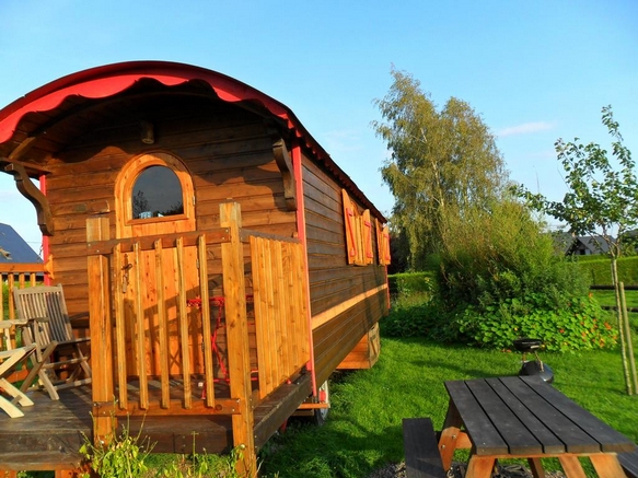 Roulotte près d'Evreux en Normandie. 