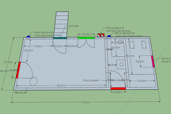 Plan de la roulotte en Alsace.
