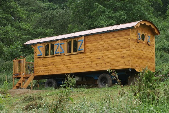 Roulotte vue extérieure. 