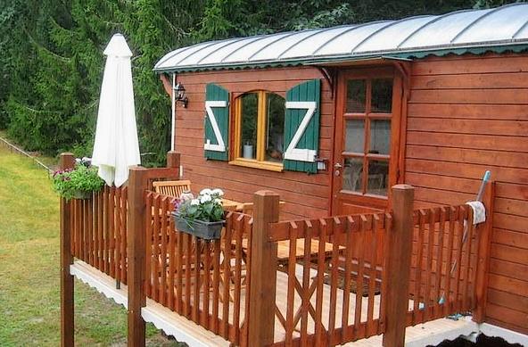 Terrasse de la roulotte Castets. 